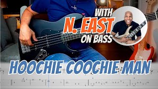 Hoochie Cookie Man ECLAPTON VERS  Bass Tab with play along [upl. by Enirahtak408]