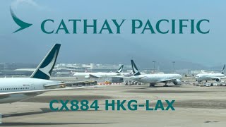 Trip Report Cathay Pacific 777300ER Economy Class Hong KongLos Angeles [upl. by Irrehc266]