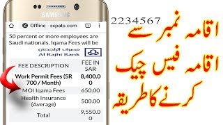 how to check iqama fees with iqama number in mobile bank [upl. by Idak]