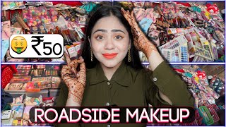 Trying Roadside Makeup products 😵‍💫 Under ₹50🤑 Unexpected  Ronak Qureshi [upl. by Ynelram]