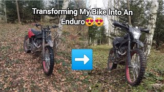 Transforming My Bike Into An Enduro 4t 😍😍 [upl. by Viridissa]