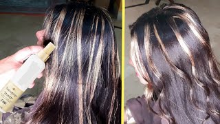 Hair Highlights at Home with Hair Color Spray in 2 Minutes [upl. by Adnomar821]