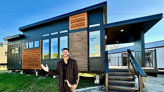 ELEGANT MODERN TINY HOME  a RRC One of a Kind Tiny Home Show Exclusive with NEW Gold Accents [upl. by Aiuqram]