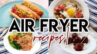 😀 FIVE SIMPLE AIR FRYER RECIPES 🍗 AIR FRYER TIPS 🍣 SALMON 🥔 ROASTED POTATOES 🍽 JEN CHAPIN [upl. by Idorb]