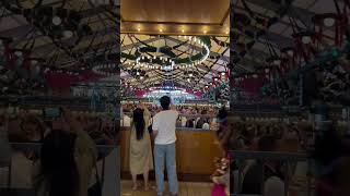 Entering Oktoberfest tent paulainer beer octoberfest party festival spaten bier party wow [upl. by Eibot65]