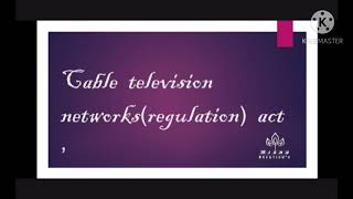 Cable tv networks regulation  act 1995 media law and ethics [upl. by Bullivant]