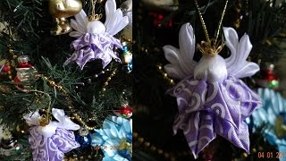 Мини Рождественский Ангел КанзашиMini Christmas Angel kanzashi [upl. by Mechelle]