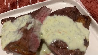 Air fryer beef 🥩 stake with cheese 🧀 sauce [upl. by Airemat]