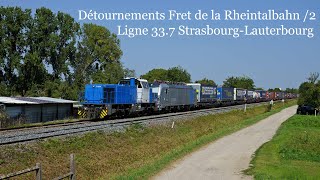 Ligne 337 StrasbourgLauterbourg  Détournements Fret de la Rheintalbahn 2 [upl. by Vitale]