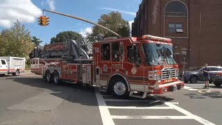 Rockville CentreNY Fire Department Ladder 447 Tower 1 Responding [upl. by Schweiker]