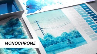 How to Paint with One Color  Monochromatic Studies w Watercolors [upl. by Helali]