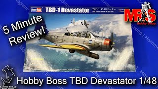 Hobby Boss 148 TBD1 Devastator  5 Minute Review [upl. by Etteroma]