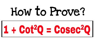 how to prove 1  cot2theta  cosec2theta  Trigonometric Identities  Class 10 Maths [upl. by Kcireddor]