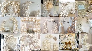 😍🤍Gorgeous Pearl White BalloonsPearl Balloons DecorationBalloon Decor ideasWhite Balloon Decor [upl. by Oj]