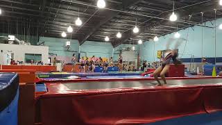 Roundoff back handspring tumbling towards gymnastics Xcel silver [upl. by Tannenbaum]