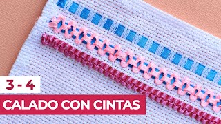 Cómo Hacer Calados con Cintas  Deshilado para Principiantes 3 y 4 [upl. by Hesper21]