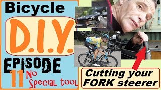 Cut your fork steerer  no special tools required [upl. by Atipul]