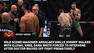 UFC 294 Wild scene Dana white angry Magomed Ankalaev fired an illegal knee kick at Johnny Walker [upl. by Rodoeht]