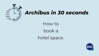 Archibus in 30 seconds How to book a hotel space [upl. by Harilda]