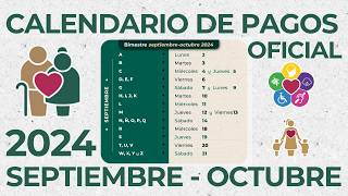 💰Calendario de Pagos Oficial SeptiembreOctubre 2024 Adultos Mayores Pensión Bienestar [upl. by Karry594]