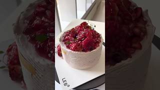 Immersive cake making Pomegranate cake tutorial decompression cake immersive eatingcake [upl. by Ranite]