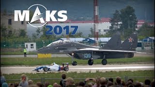 MAKS 2017  Jet vs Car MiG29 Racing  HD 50fps [upl. by Cecilius]