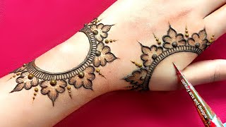 Back hand mehndi design  easy stylish mehndi design  mehndi ka design  mehndi  mehandi design [upl. by Tarrance]