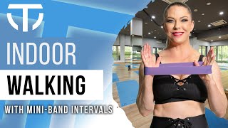 20 MINUTE Lower Body STEP Indoor Walking with MiniBand for Beginners [upl. by Noelopan]