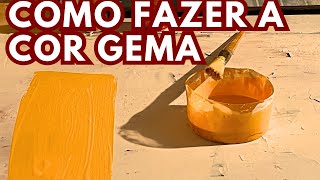 Como fazer a cor de tinta gema de ovo fazendo a cor gema brincando com as cores [upl. by Adnuhsor822]