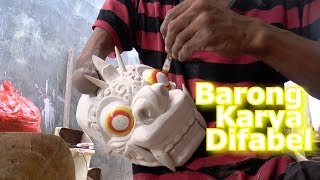 Barong Topeng Kayu Wood Mask Tiger Head Karya Difabel Banyuwangi [upl. by Mencher]