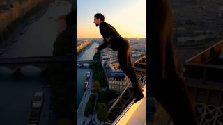 A man jumping from eiffel tower jump eiffeltower ai content minimax viralshorts fyp down [upl. by Neersan693]