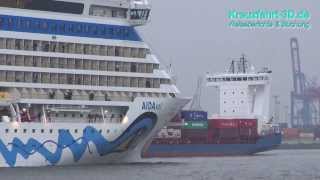 AIDAsol geht ab Hamburg auf NordeuropaKreuzfahrt HD  2D [upl. by Kajdan]