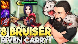 8 Bruiser  Riven Reroll is BACK  TFT Inkborn Fables  Teamfight Tactics [upl. by Kyl]