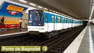 Porte de Bagnolet  Line 3  Paris métro  RATP MF67 [upl. by Neelear]