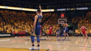 NBA Live 18 Rockets vs Warriors  4th Qtr  Vintage Curry Game 2 [upl. by Aidam858]