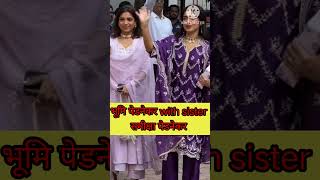 Bhumi pednekar with sister Samiksha pednekar at ganpati bappa utsav celebrity bollywood ytshorts [upl. by Nordin]