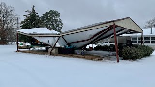 Building  Structure Collapses from Snow  Ice Storm Shreveport LA February 2021 [upl. by Ecydnarb]