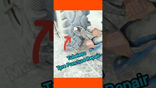 How to tubeless tyre puncture repair। tubeless tyre puncture repair। trending automobile viral [upl. by Abbotsun370]