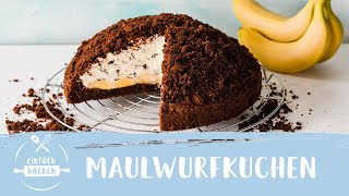 Maulwurfkuchen mit Banane  Einfach Backen [upl. by Eelam]