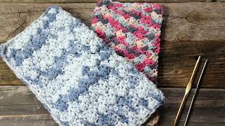 Free Easy Cotton Washcloth sedge stitch Crochet Pattern to M [upl. by Ano98]