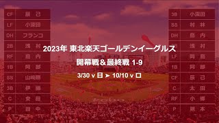 2023年 東北楽天ゴールデンイーグルス 開幕戦＆最終戦のオーダーで19 [upl. by Ennywg]