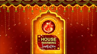 Housewarming Invitation Sample  Gruhapravesam Invitation  Housewarming Ceremony Video  MDIHH01 [upl. by Devaj]