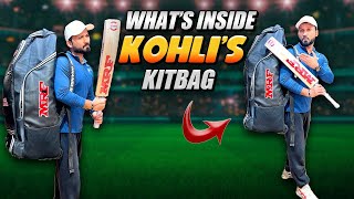 Check Out Whats Inside Virat Kohlis MRF Cricket Kitbag  SportsLaunchpad [upl. by Skipp933]