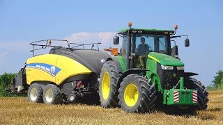 John Deere 7310 R  New Holland Big Baler 1290 Plus [upl. by Garvy]