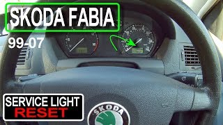 Skoda Fabia SERVICE LIGHT RESET Oil and Insp 9907 [upl. by Enaek]