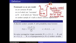 Hypergeometric distribution [upl. by Htebazil867]