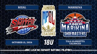 Junior MPBL Season 2  Rizal Switch Fiber vs Marikina Junior Shoemasters  18U [upl. by Clercq]