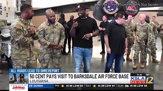 50 Cent pays a visit to Barksdale Air Force Base [upl. by Richey]