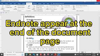 How To Add Footnote amp Endnote in MS Word  Referencing in Microsoft Word 2016 endnote word [upl. by Otreblig]