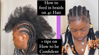 How to feed in braids for beginners tips to be confident cornrows braid protectivestyles [upl. by Halac]